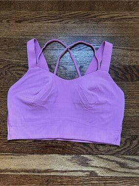 lululemon athletica Lavender Ribbed Crisscross Longline Sports Bra